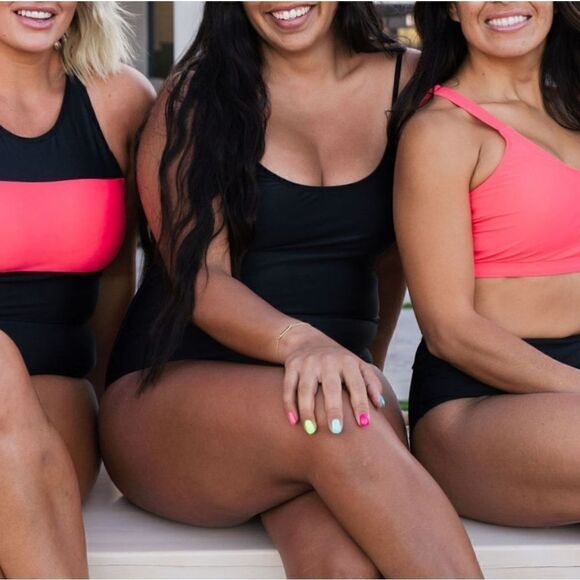 Women's One Piece Swimsuit Full Coverage Black NWT - Picture 11 of 12